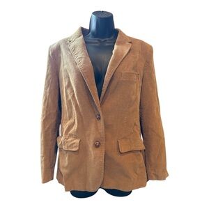 DeMura Tan Corduroy Blazer Jacket Size 18 Made in Japan Vintage